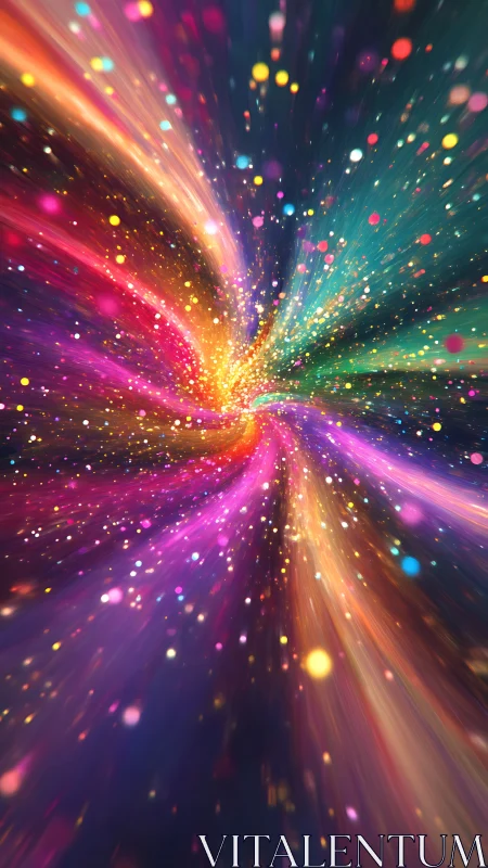 Starlit color streams hurtle inward to ignite a cosmic bloom