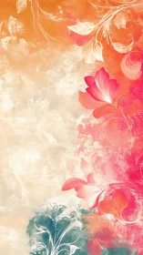 Floral Gradient Composition with Pink and Orange Tones