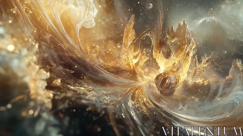 Golden cosmic vortex surrounds metallic seed core