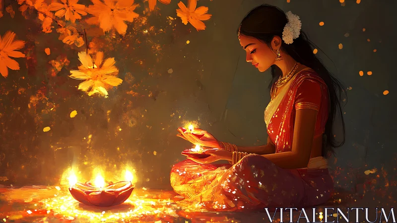 Quiet festival sparks drift through the evening-hued silence