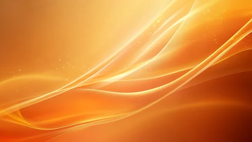 Vibrant orange abstract waves background with glowing light effects.