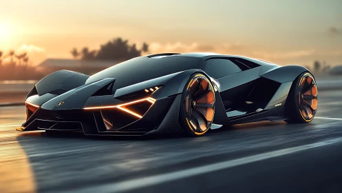 Ultralow hypercar render showcases aggressive aero and LED blade lighting