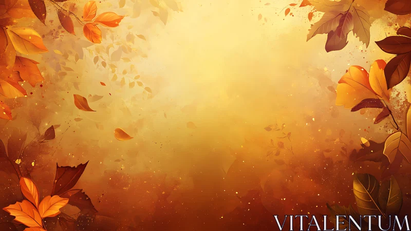 Digital illustration shows autumn leaves framing warm backdrop