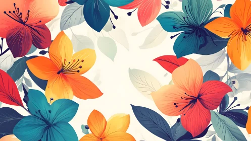 Vibrant Floral Pattern Illustration Design.