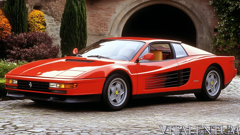 Classic red sports coupe rendered in clean photoreal detail