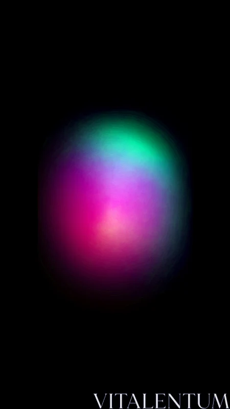 Gradient neon orb on black background, soft glow effect.