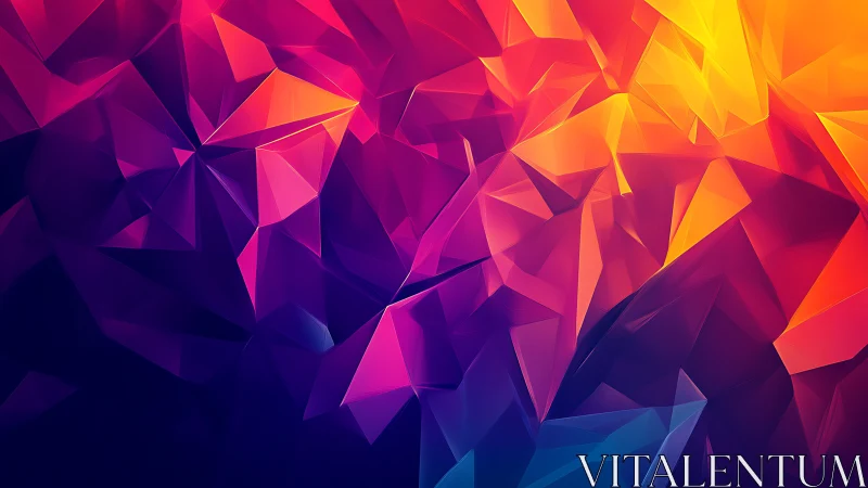 Prismatic sunset shards in a glowing geometric dreamscape.