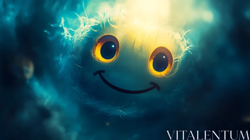 Bioluminescent nebula sprite with emissive smile topology.