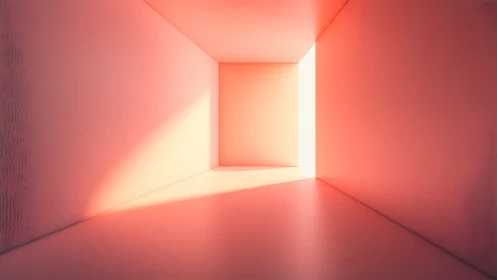 Minimal room with warm light entering from side opening.