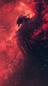 Volumetric inferno wraith emerging from turbulent plasma field.