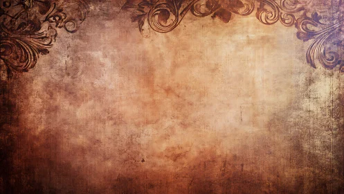 Vintage parchment background with ornate corner flourishes