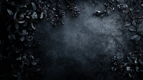 Midnight blossoms quietly frame a velvet storm of shadow