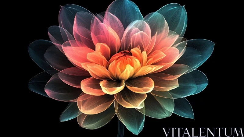 Radiant Bloom: A Luminous Flower Unfolds in Glowing Warmth
