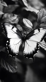 Monochrome butterfly quietly stages a luminous forest overture