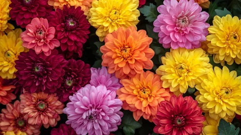 Vibrant Dahlia Garden Bursting With Color and Joy.