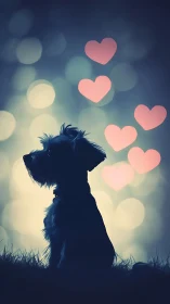 Silhouetted Heart Watcher: Love's Luminous Promise