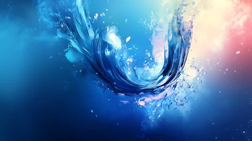 High-speed liquid vortex arc suspended in luminous gradient field