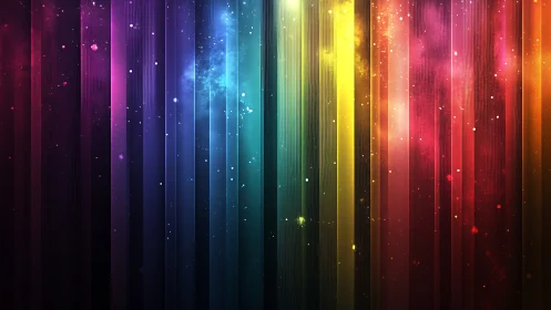 Vertical chromatic light bands form a cosmic spectral curtain