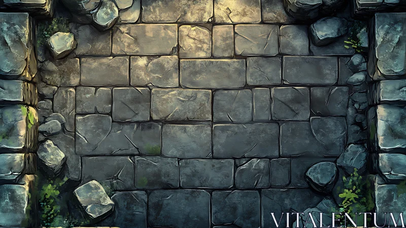 Sunlit stone courtyard invites quiet adventure and wonder