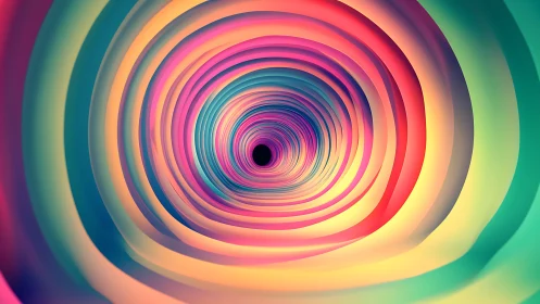 Gentle rainbow tunnel drawing you into a calm daydream.