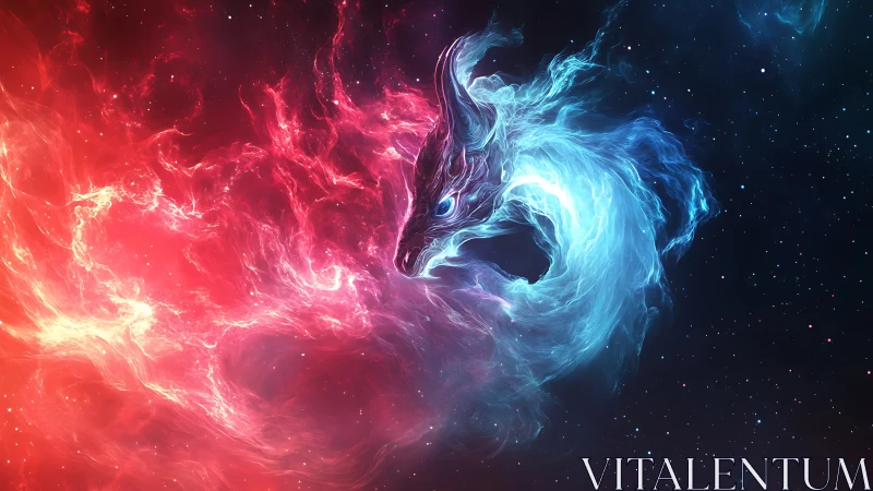 Bipolar nebular dragon entity formed from ionized plasma flows.