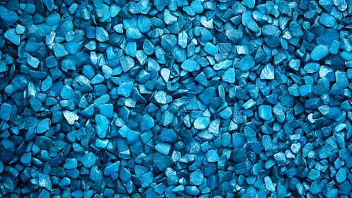 Shimmering blue stones create a calm and playful texture
