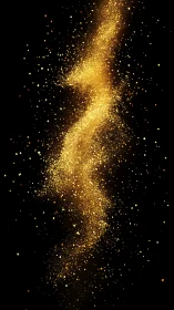 Stargold dust spirals upward like a glittering comet trail