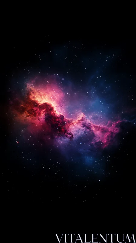 Cosmic cotton candy cloud drifting through starry night.