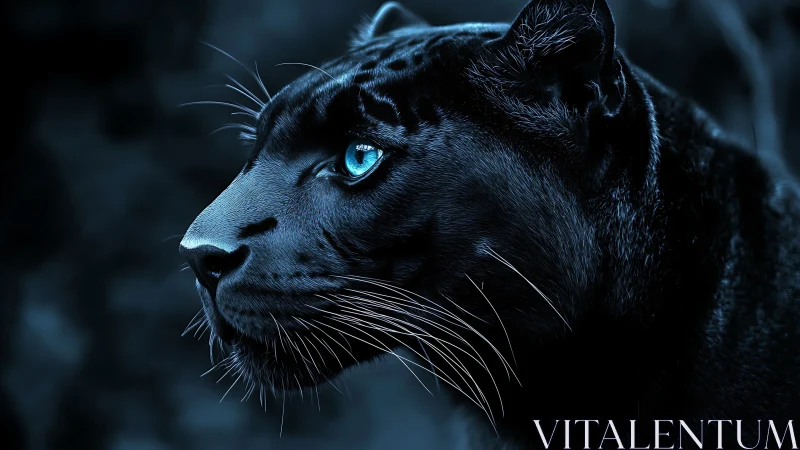Black Panther Portrait: Cryogenic Blue Eyes and Cinematic Nocturnal Render