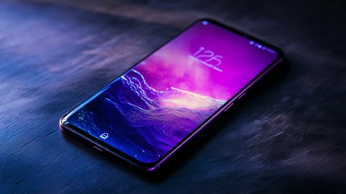 Neon Dreams Pulse Through Glass: Modern Device Glows With Magenta Wonder