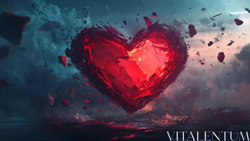 Crystalline Heart Form Suspended in Atmospheric Debris.