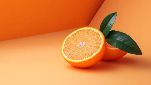 Sunlit orange halves resting in a bright citrus corner.