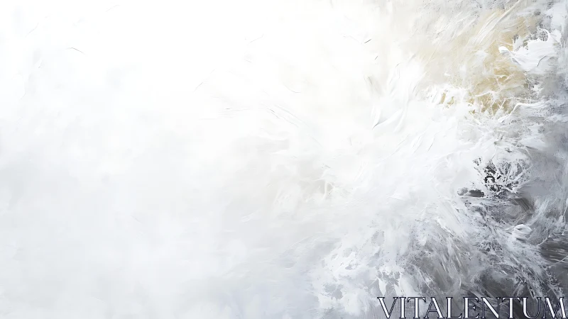 Ethereal White Abstract Painting with Soft Brush Textures.
