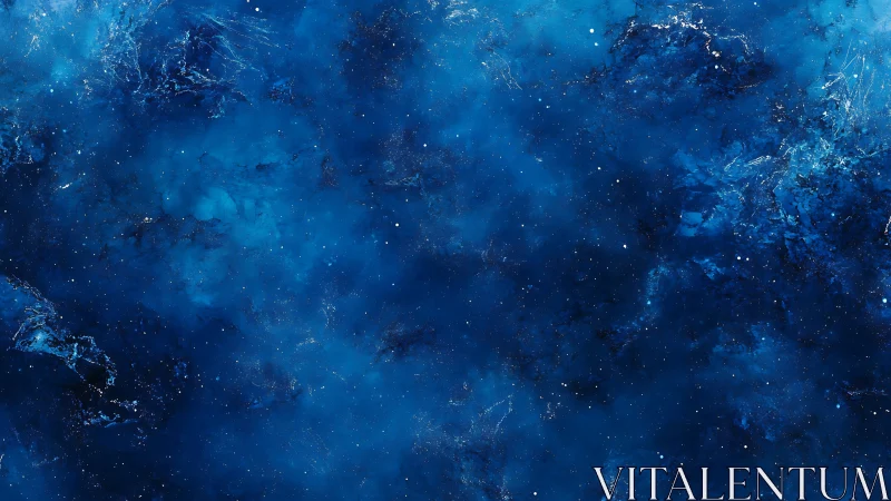 Deep blue cosmic nebula field with scattered star points.