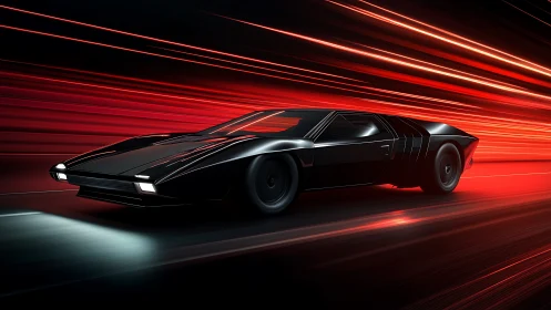 Midnight jetstream supercar slicing through neon velocity.