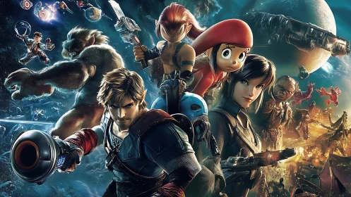 Bold space heroes launch into a colorful intergalactic battle