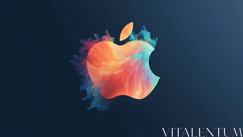 Luminous Apple Bursts with Colorful Energy.