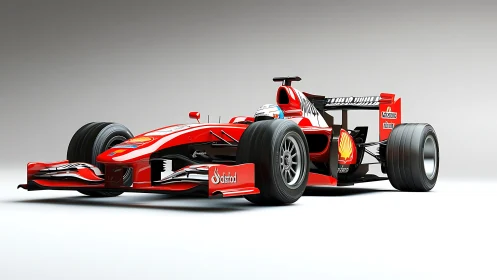Red Formula race car showcases aerodynamic bodywork precision.