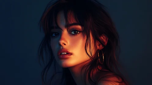 Golden hour quietly ignites a digital portrait’s soft gaze