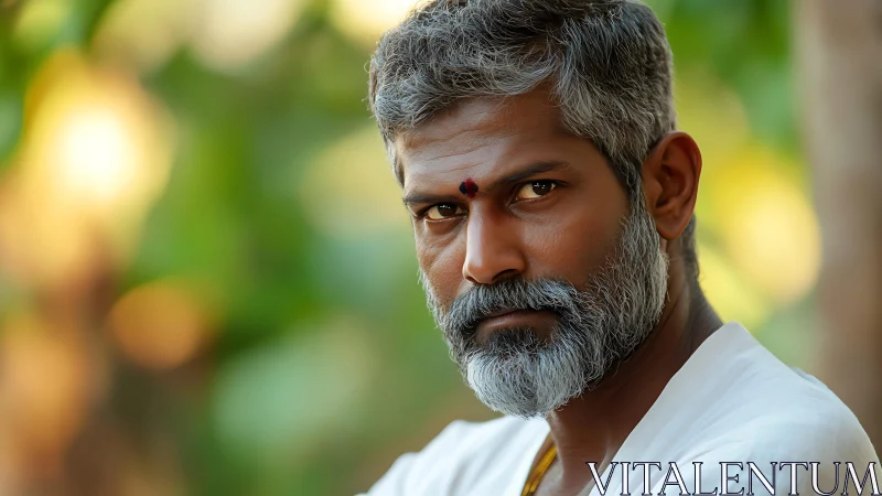 Steady silver gaze carves quiet strength through soft light