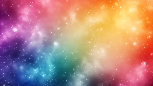 Multicolor nebula gradient with dense starfield scatter across frame