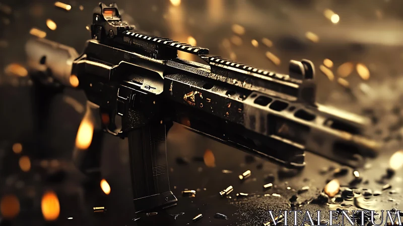 Gunmetal storm dancing through brass and sparks in motion.