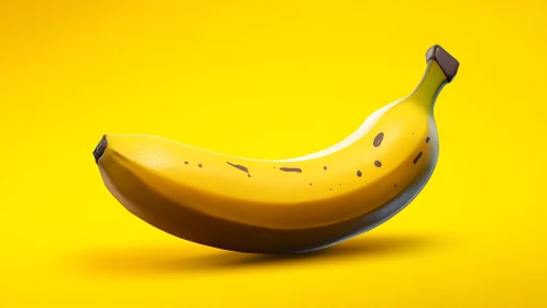 Chromatic 3D banana model under uniform yellow field illumination.