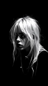 Moody monochrome portrait reveals a pensive, shadowed gaze