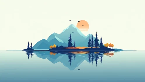 Mountain Island Retreat: Nature's Serene Mirror.