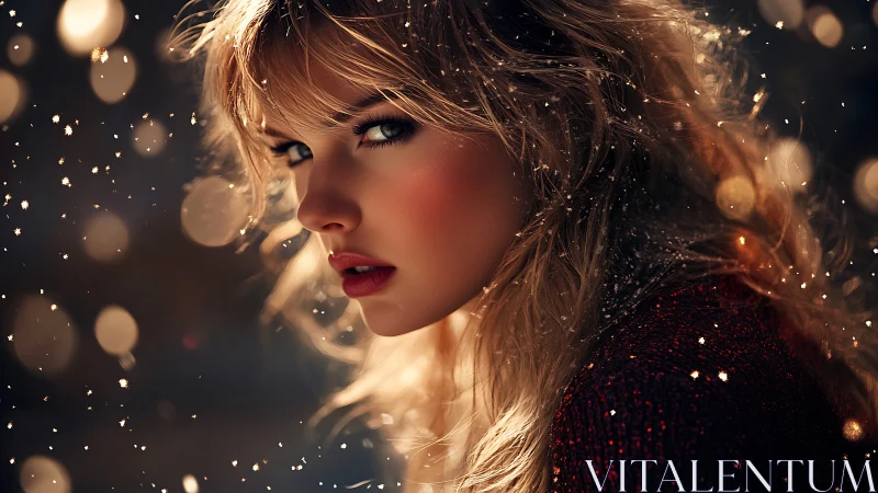 Glimmerlit gaze amid drifting sparks of winter dusk.