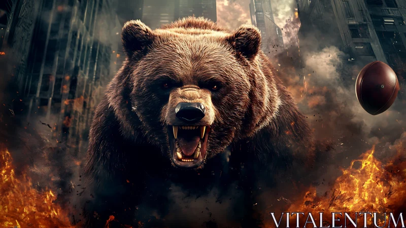 Explosive urban grizzly charge rendered with dynamic volumetric fire