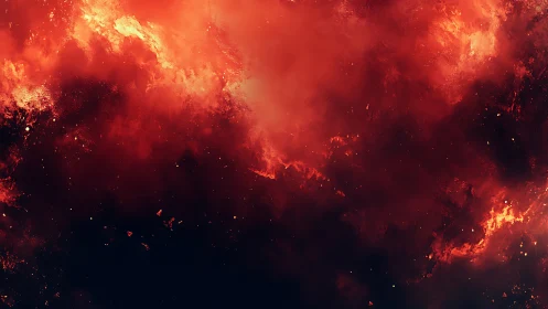 Intense fire and explosion with dynamic red and orange gradients