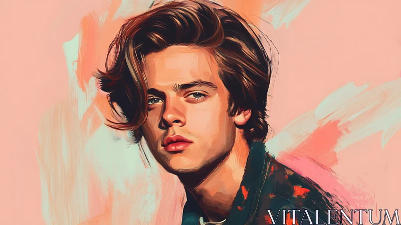 Chromatic male portrait with expressive digital brushwork.