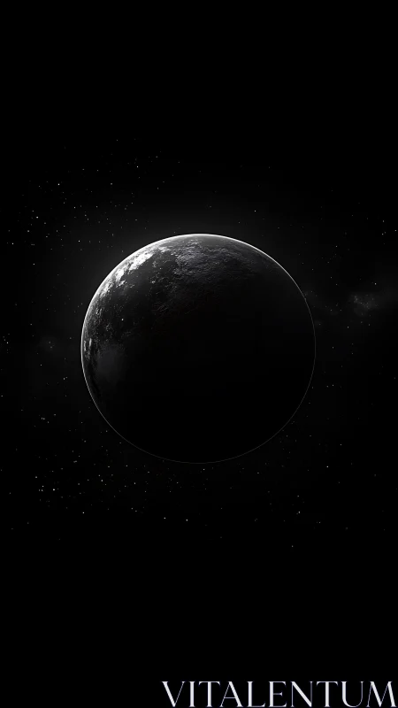 Terminator-lit exoplanet sphere in deep-space contrast study.